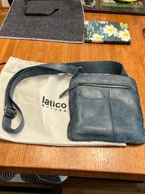 latico Teal Blue Leather Crossbody Belt Bag